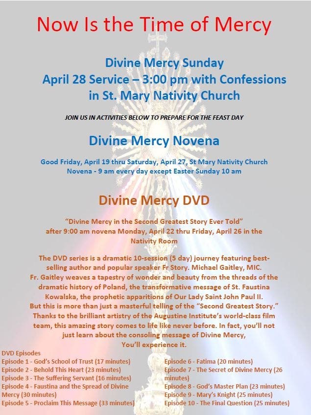 Divine Mercy Novena at St Mary Nativity Church Joliet, IL Patch
