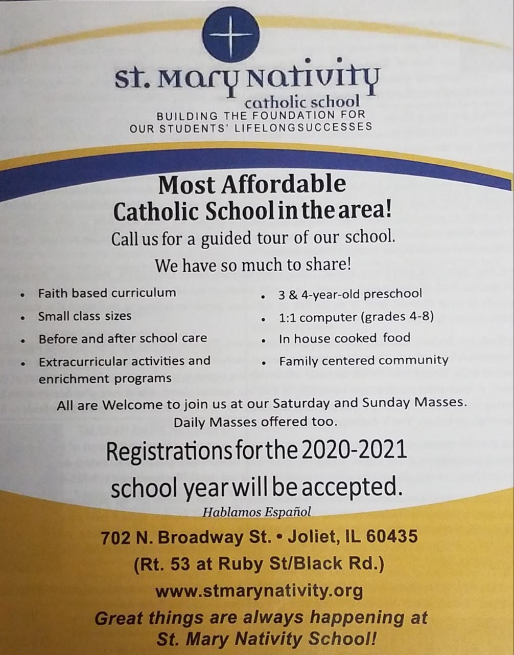 St. Mary Nativity Most Affordable Catholic School in the area