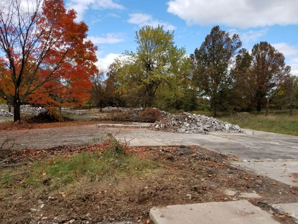 The demolition of Shenandoah Woods in Warminster is progressing.
