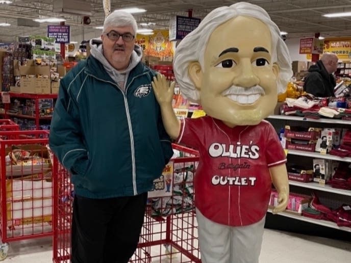 The editor with Ollie in Hatboro Friday night.