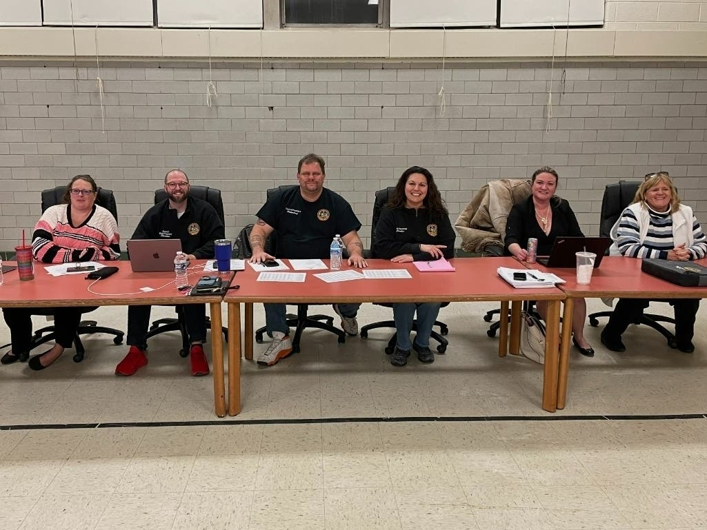 Members of the Hatboro Council prepare for a budget presentation at Monday night's committee meeting.