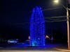 This tree at Deep Meadow Park was lit to honor 29 fallen law enforcement during Tuesday night's Project "Blue Light" ceremony in Horsham Township.
