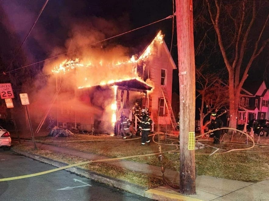 A fire ripped through a Penndel Borough home late Friday night.