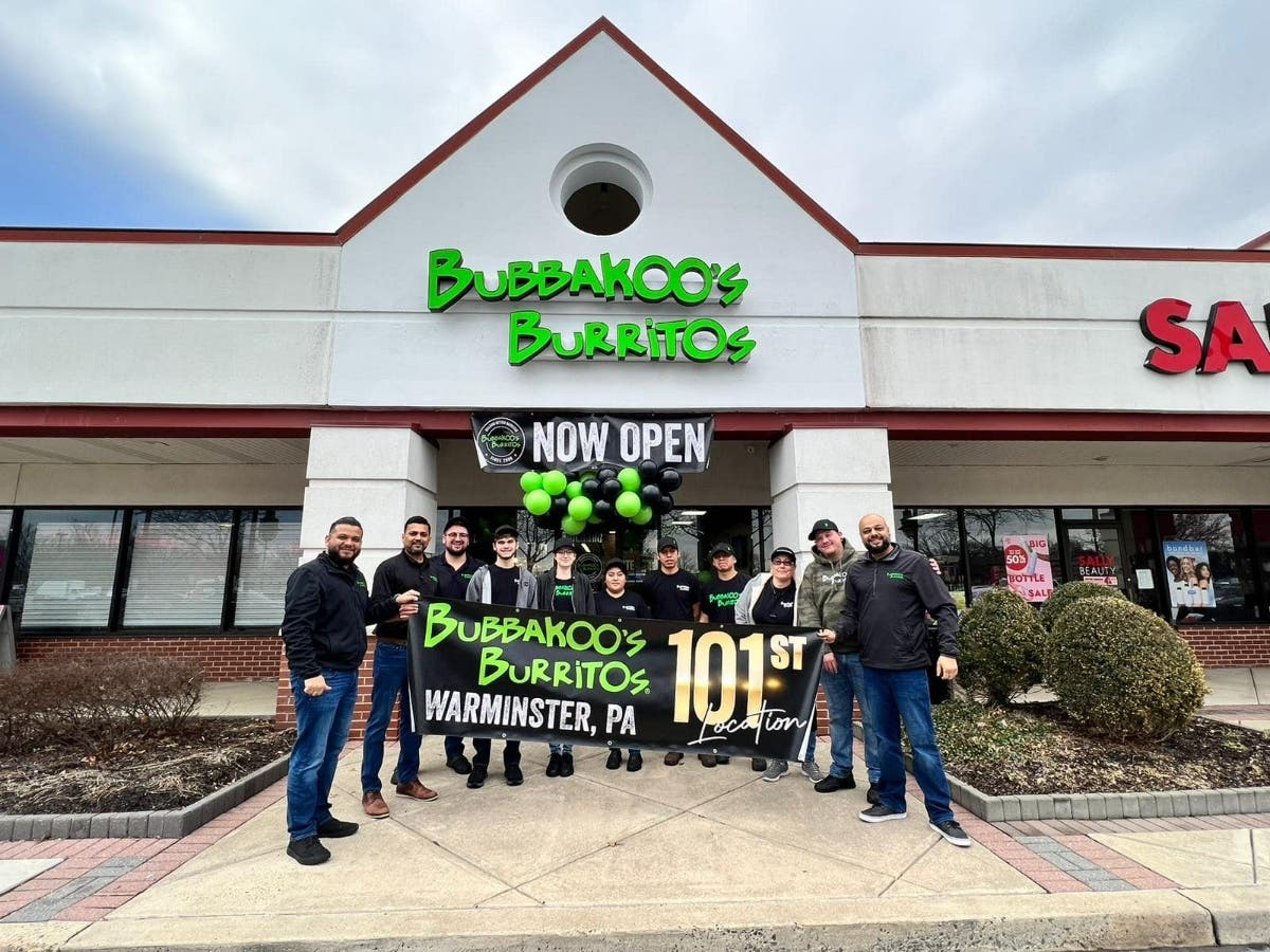 Bubbakoo's Burritos opened its newest eatery on Street Road in Warminster on Monday.