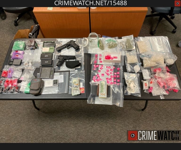 Bensalem Township Police confiscated methamphetamines, cocaine, marijuana, and cash in a search warrant executed at an apartment complex Tuesday.