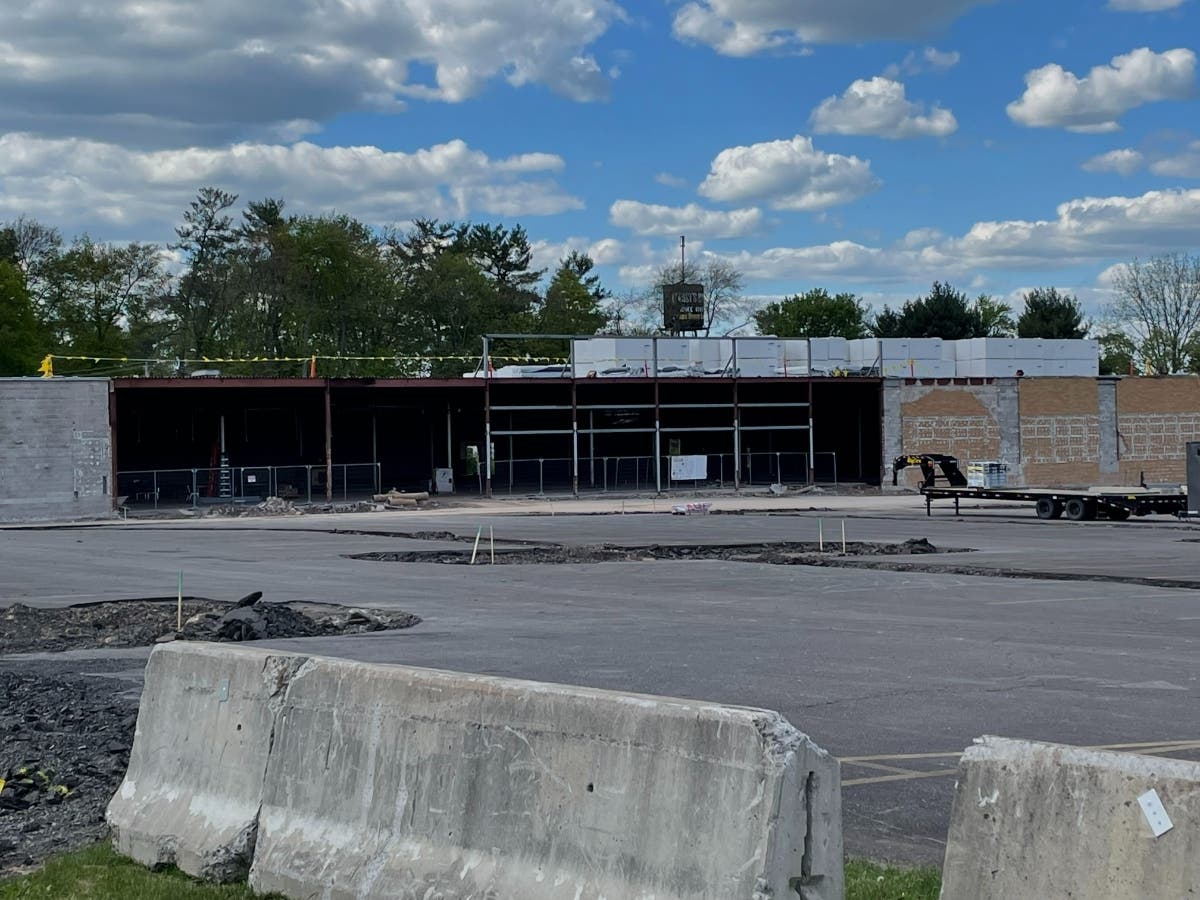 Construction on the Tesla dealership, the first in Bucks County, at the old Pathmark property on York Road is delayed due to permit issues, township officials said.