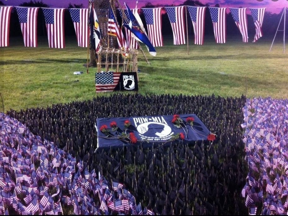 Flags were planted Friday at the 