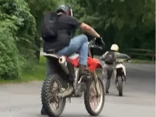The Bensalem Township Police Department seek the identity of two dirt bike drivers involved in an incident Saturday night that left a man with serious injuries.
