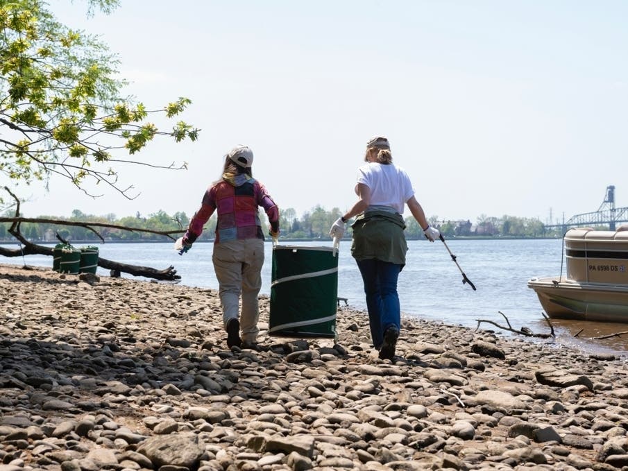 Every week throughout the summer, Spearhead Project Earth has been removing waste from Burlington Island, which sits between Pennsylvania and New Jersey and is a stone's throw from Bristol Borough.
