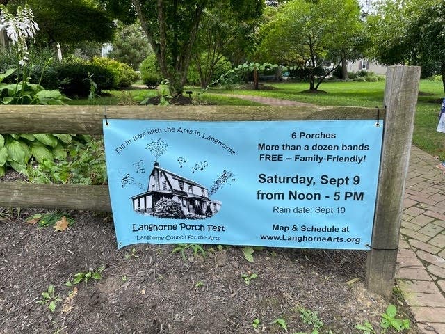 The Langhorne Council for the Arts is hosting Langhorne Porch Fest on Saturday, Sept 9, from Noon to 5 p.m. in Langhorne Borough.