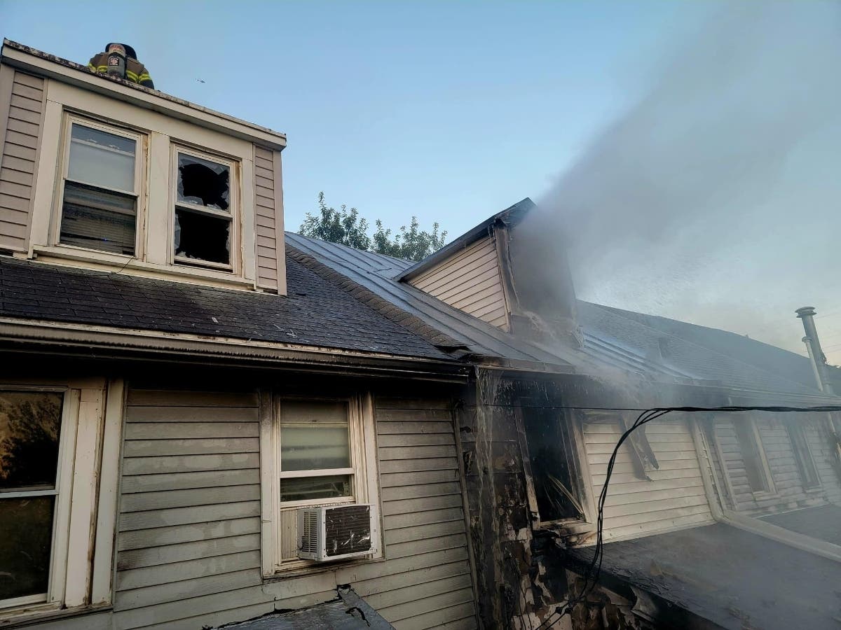 An early Tuesday morning fire damaged rowhomes on Spruce Street in Bristol Borough Tuesday morning, fire officials said.