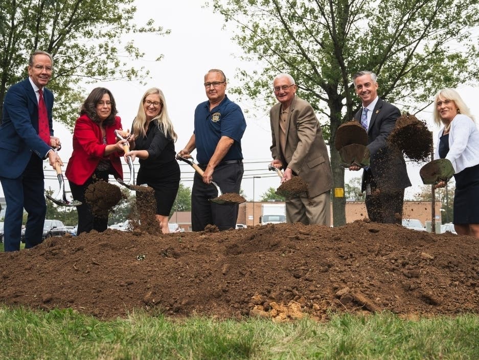 Bucks County commissioners and officials broke ground Thursday on the future site of the new Lower Bucks Government Services Center in Bristol Township.