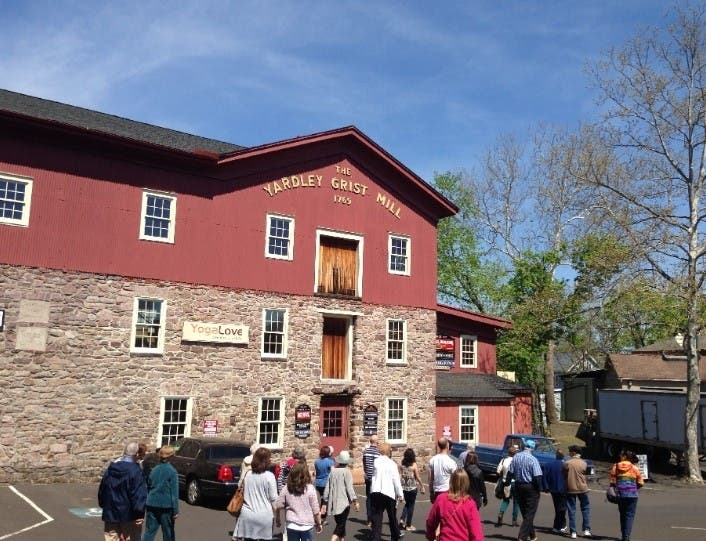 The old grist mill is among the stops on a walking tour of downtown Yardley on Sunday.