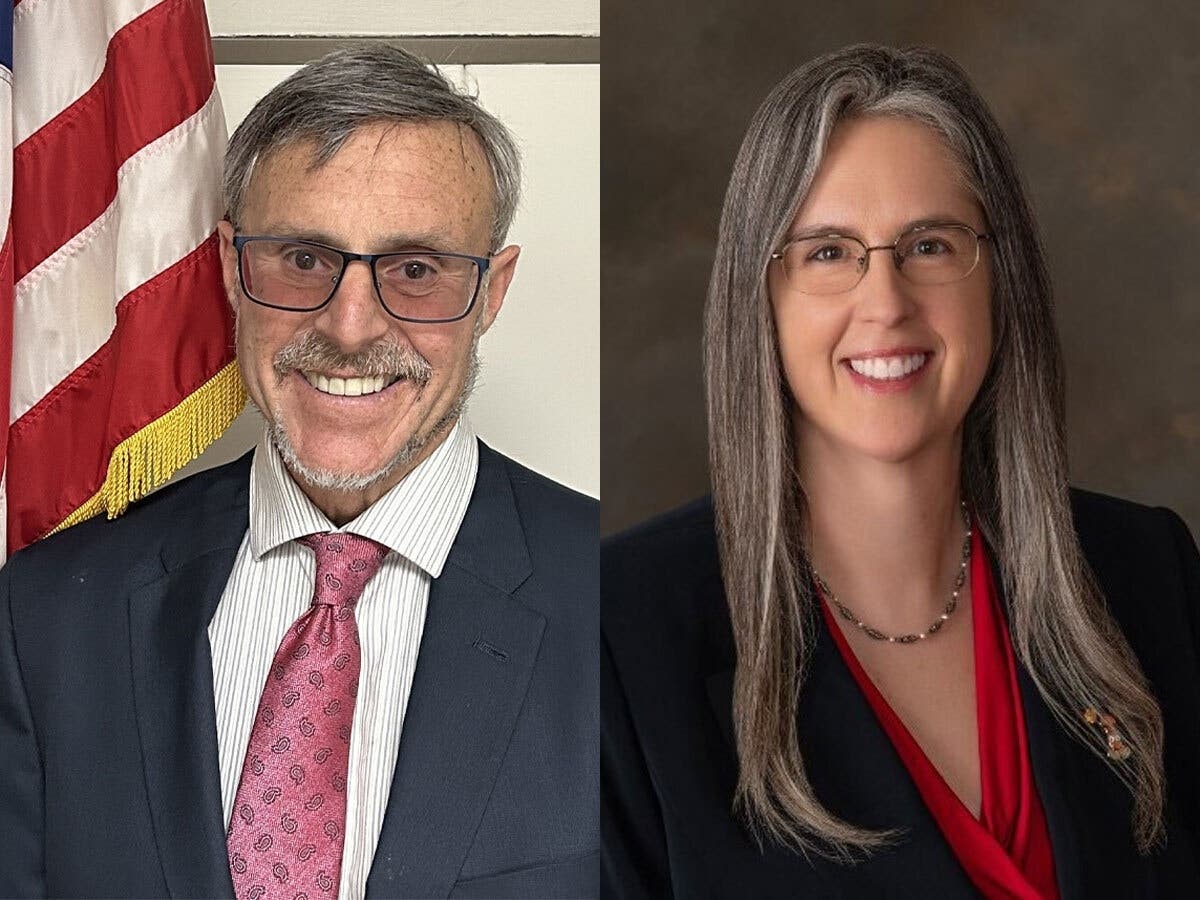 Bensalem Township School Directors Marc Cohen and Heather Nicholas were honored for their years of service at Tuesday night's school board meeting.