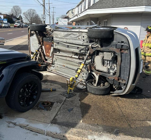 Driver Freed After Car Flips On Side In Upper Southampton Twp. | Upper ...