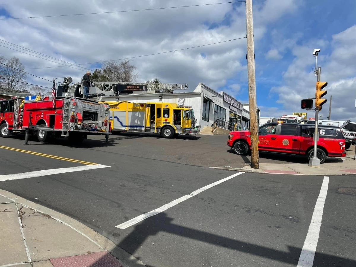 Several Lower Bucks County fire companies responded to a building fire on Bustleton Pike on Monday afternoon.