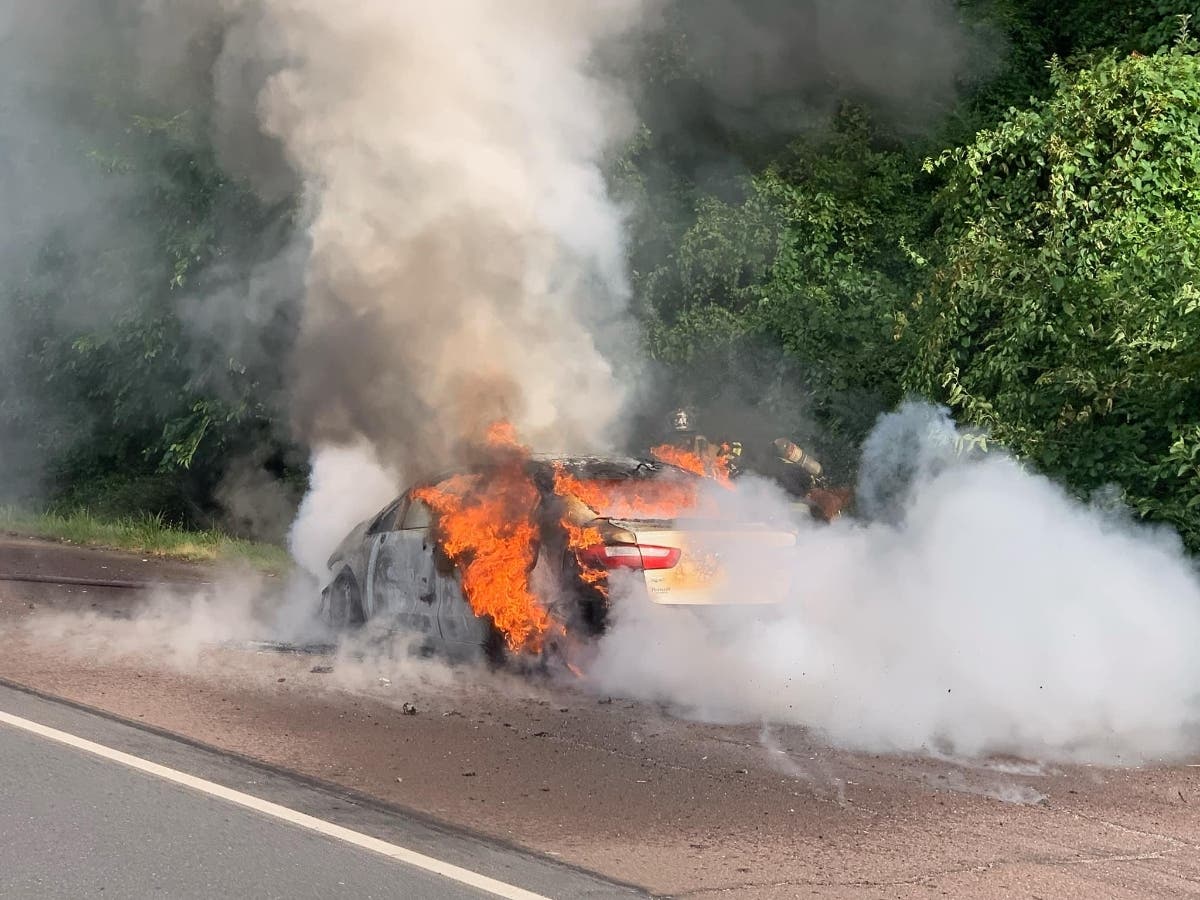 The Falls Township Fire Department assisted several Lower Bucks fire companies with a car fire on Route 1 Friday morning.