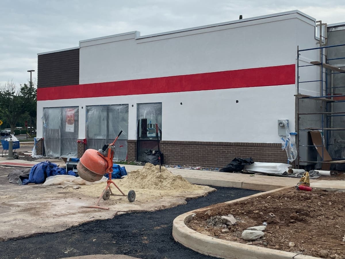 Construction on the new Arby's in the Center Point Place shopping center on Street Road in Warminster Township is progressing.