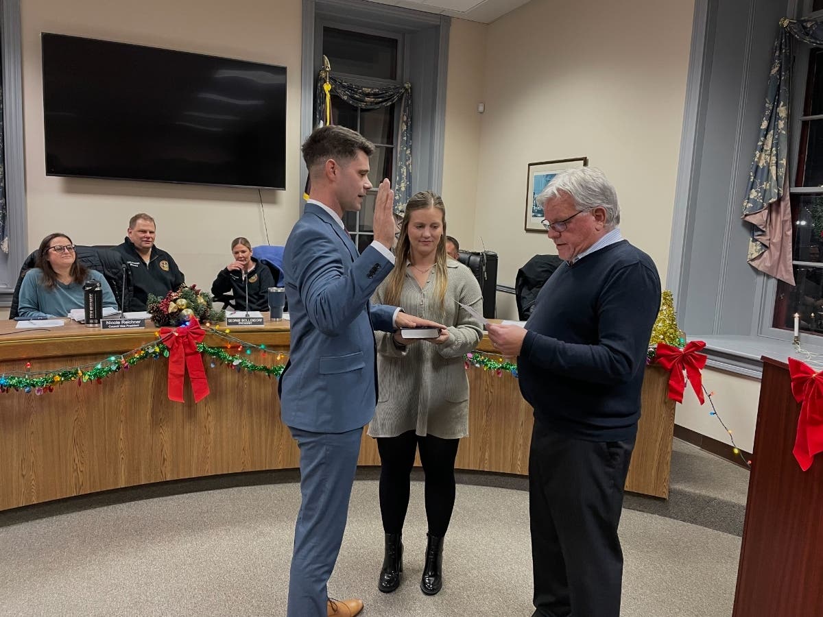 Ty Dean was sworn in at Hatboro Borough Council's meeting on Monday night as the borough's new police officer. 