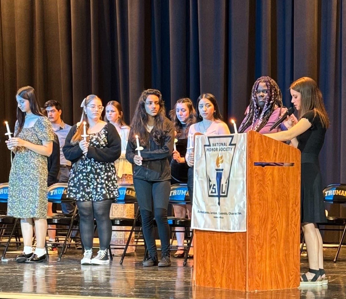 The Harry S. Truman High School chapter of the National Honor Society recently inducted 27 new juniors and seniors in Bristol Township.