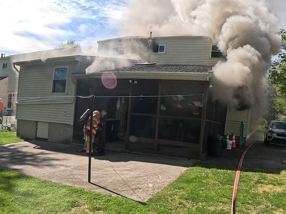 Fire crews knocked down a basement fire at a home in Roslyn on Sunday afternoon.