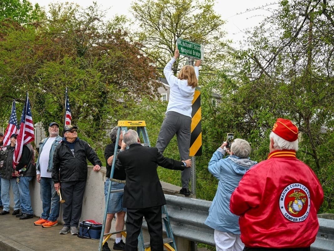 State Sen. Steve Santarsiero was at the recent dedication at the bridge on Alden Avenue in Falls Township.