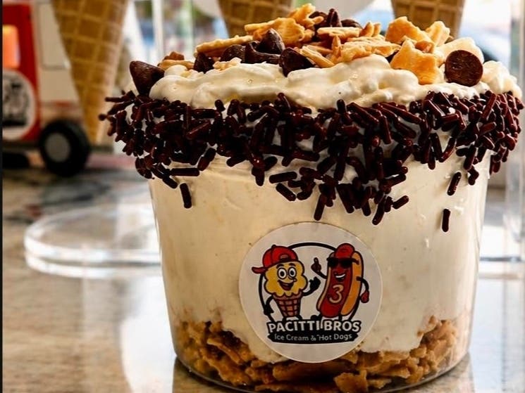 Pacitti Brothers Ice Cream & Hot Dogs is offering its Holy Cannoli sundae at its North York Road shop.