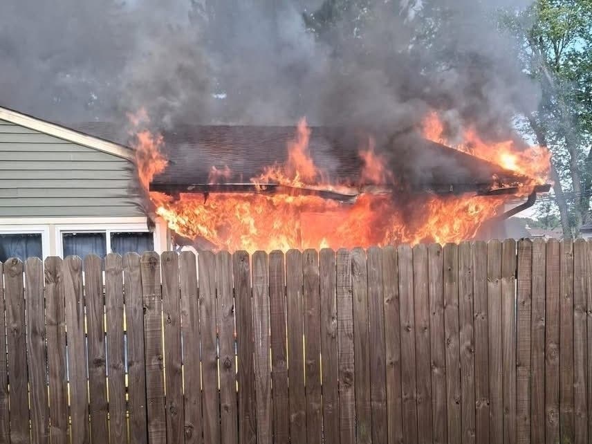 Lower Bucks County fire crews battled a blaze at a home on Balsam Road on Wednesday night.
