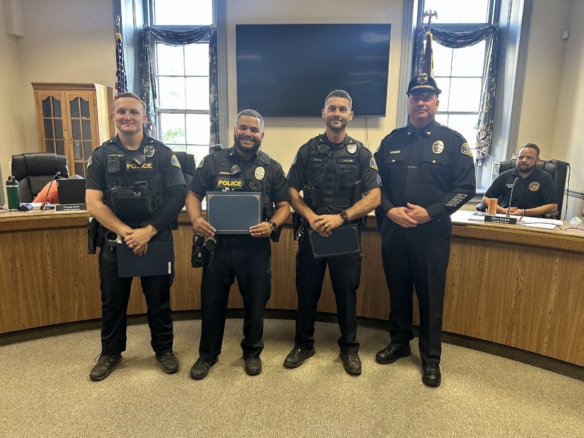 Police from Hatboro and surrounding towns were honored for "outstanding police work" at Monday night's Hatboro Borough Council meeting.