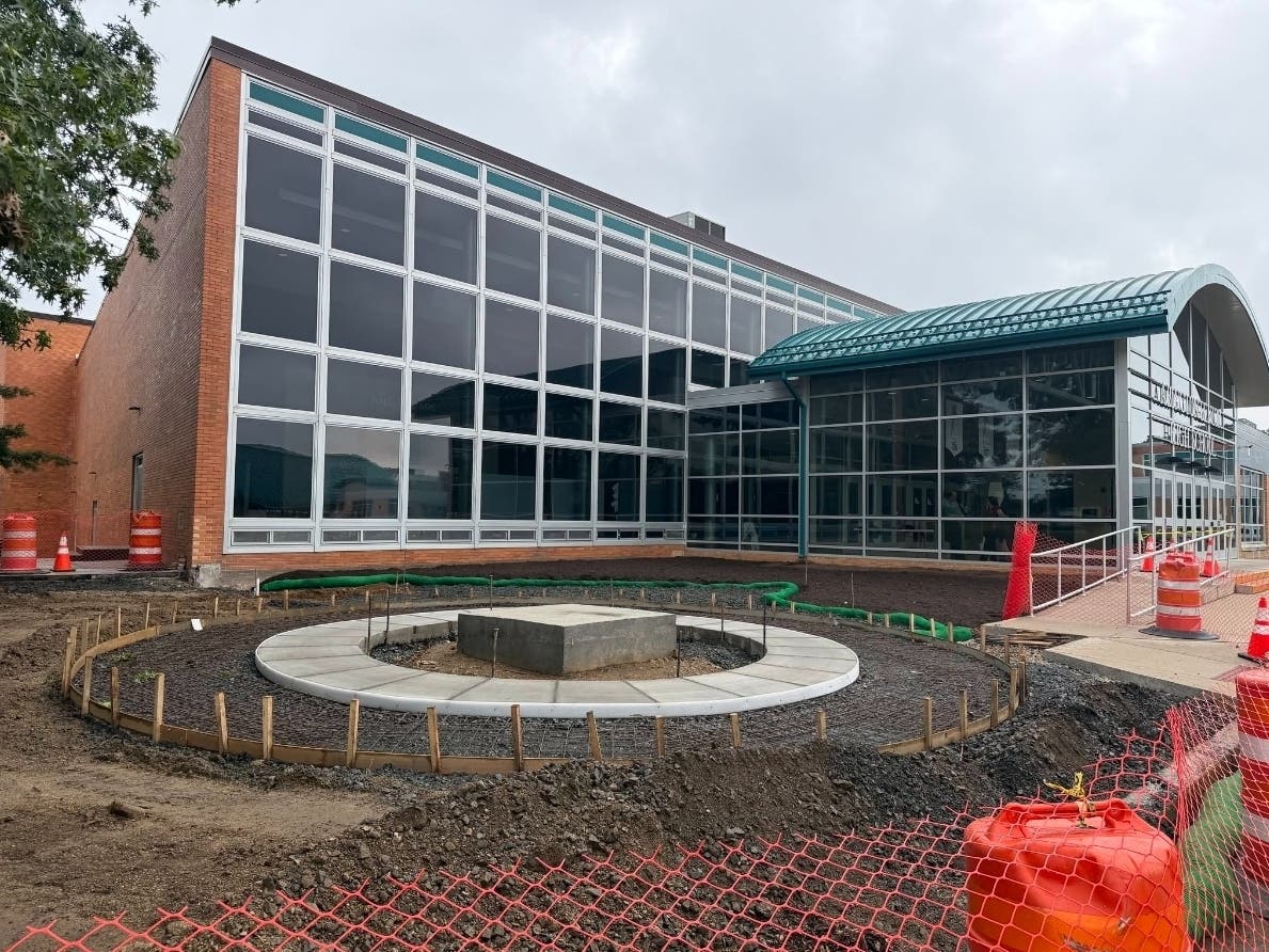 The courtyard at Abington Senior High School is being built in honor of the late U.S. Secretary of Defense Ash Carter.