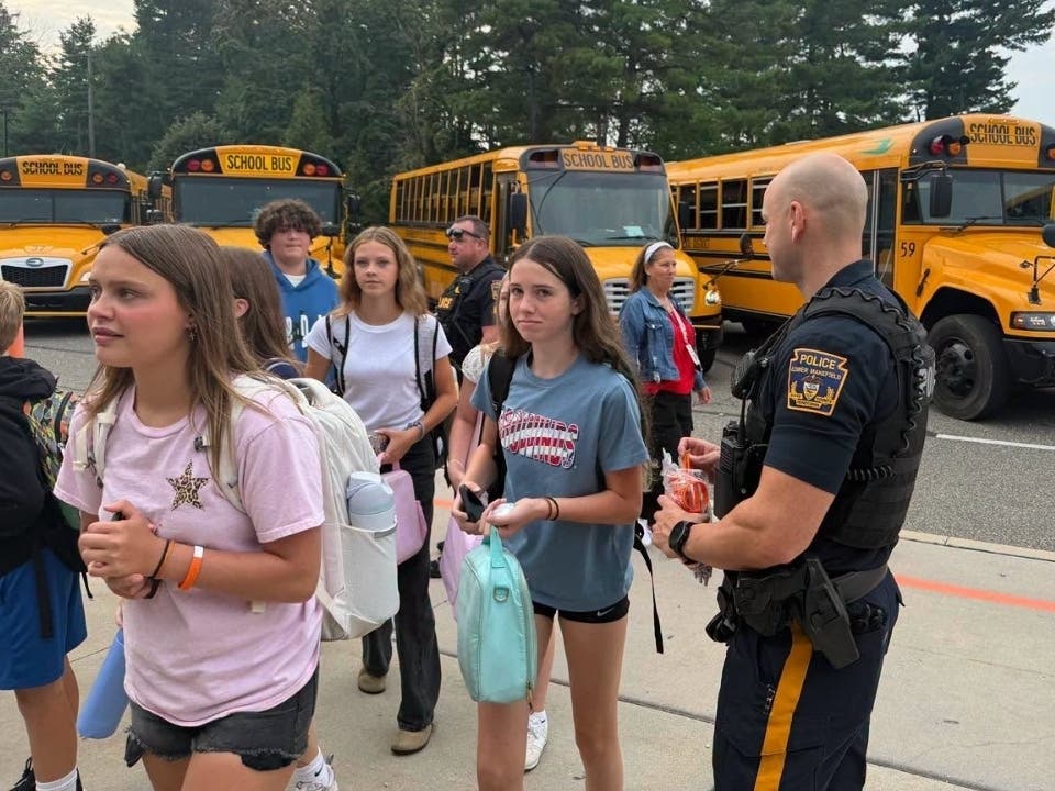 The Lower Makefield Township Police Department greeted students in the Pennsbury School District on the first day of school.
