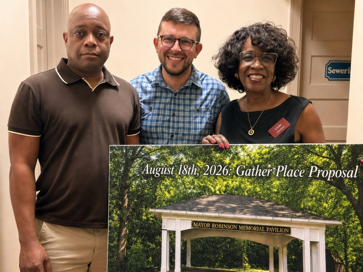 Gather Place Founder Shirley Corsey's proposal to honor Mayor Edward Robinson was approved by Yardley Borough Council.