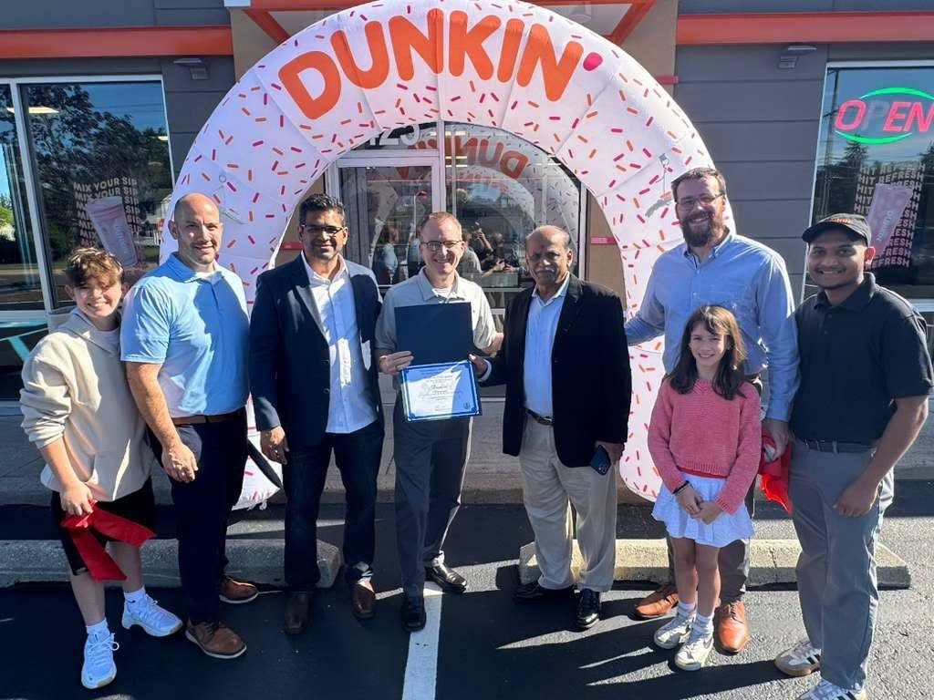 Dunkin' Donuts recently held a grand reopening of its Street Road In Warminster Township.