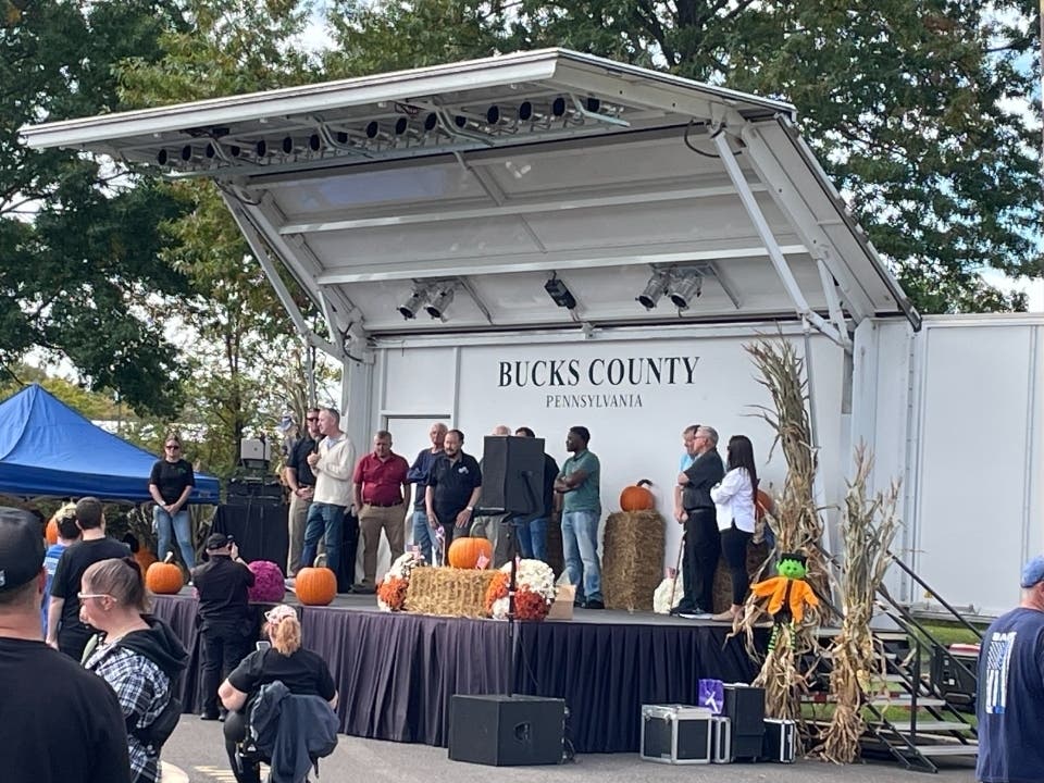 Bensalem Mayor Joseph DiGirolamo joined other dignitaries to kick off festivities for the annual fall festival on Saturday.