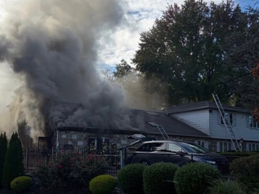 A fire damaged a home on Corn Crib Drive in the Huntingdon Valley on Sunday afternoon, fire officials said.
