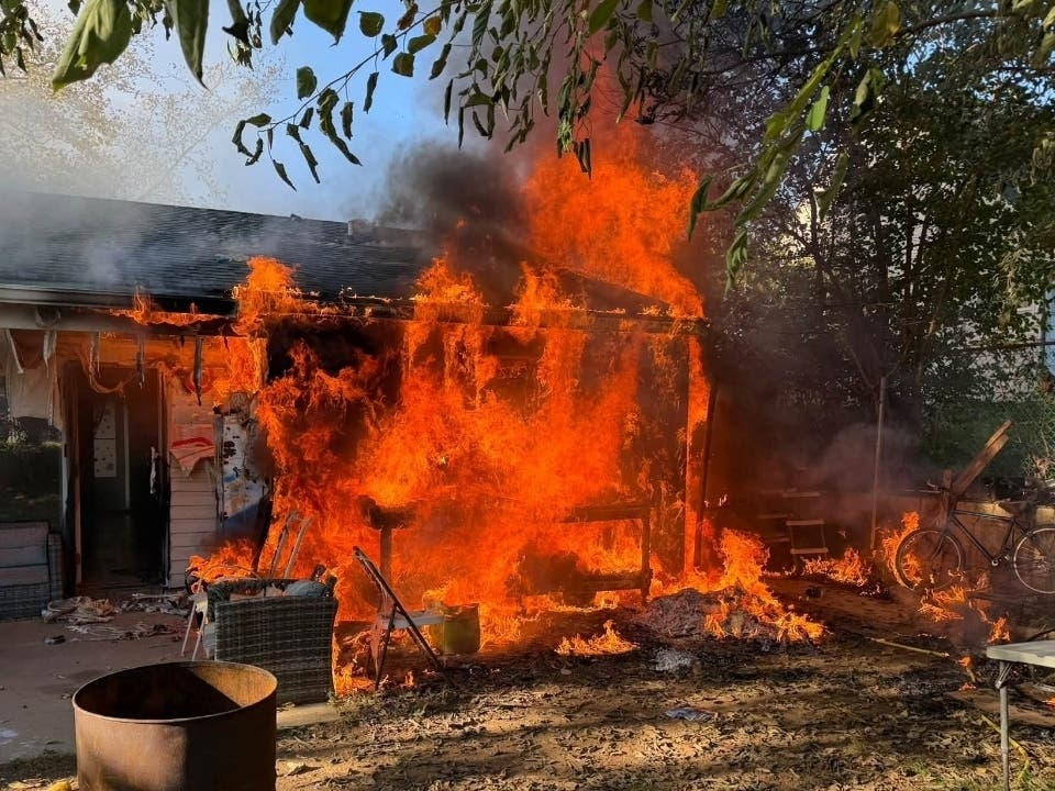 A home on Huckleberry Lane was fully engulfed with flames on Tuesday morning, Bristol Township fire officials said. 