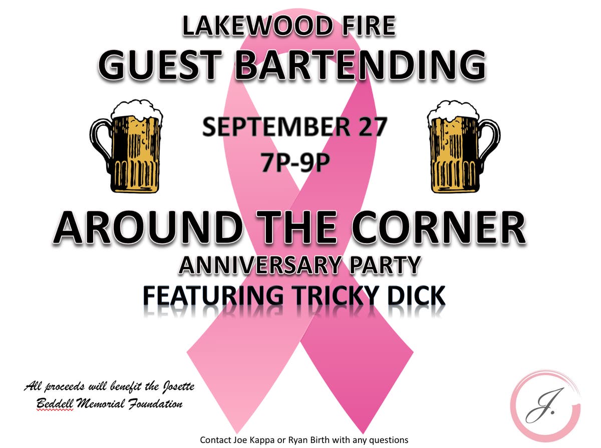 Lakewood Fire Department Guest Bartending at Around the Corner