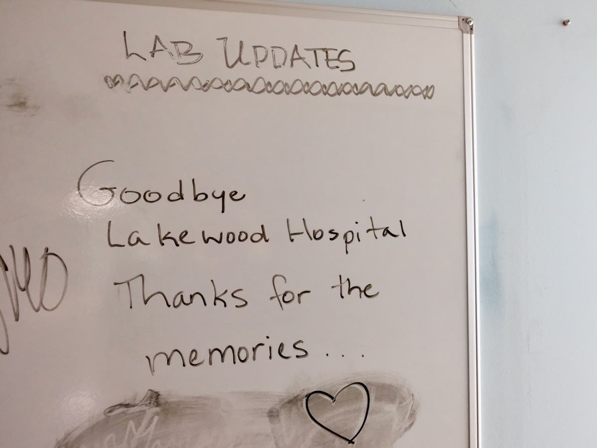 Goodbye Lakewood Hospital sign.