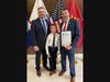 Dr. John Galligan, member of Miller Place Board of Ed., Teagan and Leg. Chad Lennon