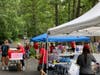 Members of Westwood Baptist Church in Springfield gather outside in a socially distanced manner to collect and sort food provided by hundreds of donors in the area.