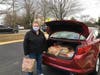 Some community members held neighborhood food drives.  Look at that trunk full of food!