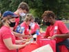 Volunteers in Falls Church enjoyed a beautiful day of sorting generous food donations.