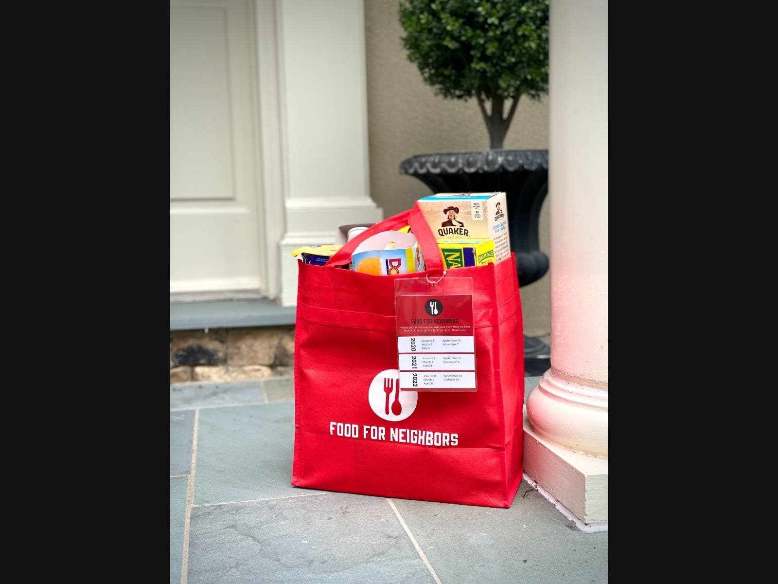 Help area students by donating food via the Food For Neighbors Red Bag Program!