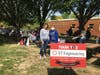 Karen Joseph (left), Founder of Food For Neighbors, enjoyed the opportunity to visit with important school staff, like Patrice Butler (right), Social Worker, Edison High School. School staff directly connect students with Food For Neighbors services.