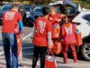Volunteers gather at Crossroads United Methodist Church in Ashburn to receive and sort food and toiletry donations for students attending Belmont Ridge MS, Riverside HS, Stone Bridge HS, and Stone Hill MS.