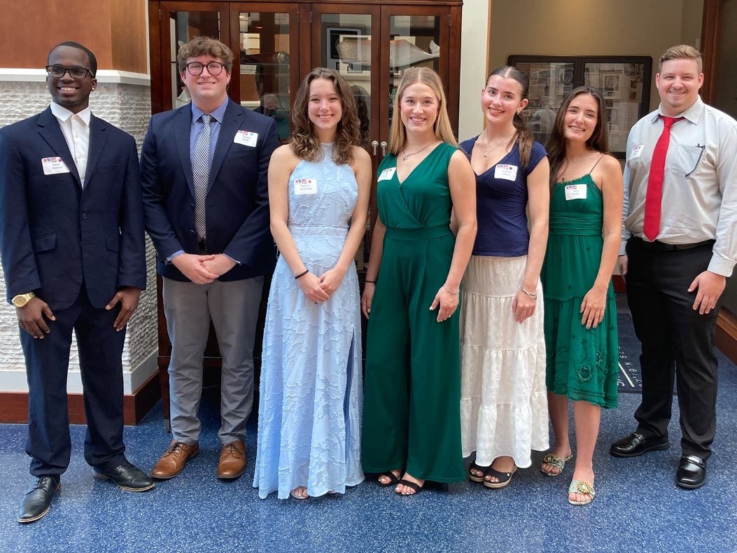 L-R: Sean Jenkins, Trenton Bardi, Spencer Schurawel, Kila Sons, Isabella Juliano, Samantha Tanelli, Michael Snyder