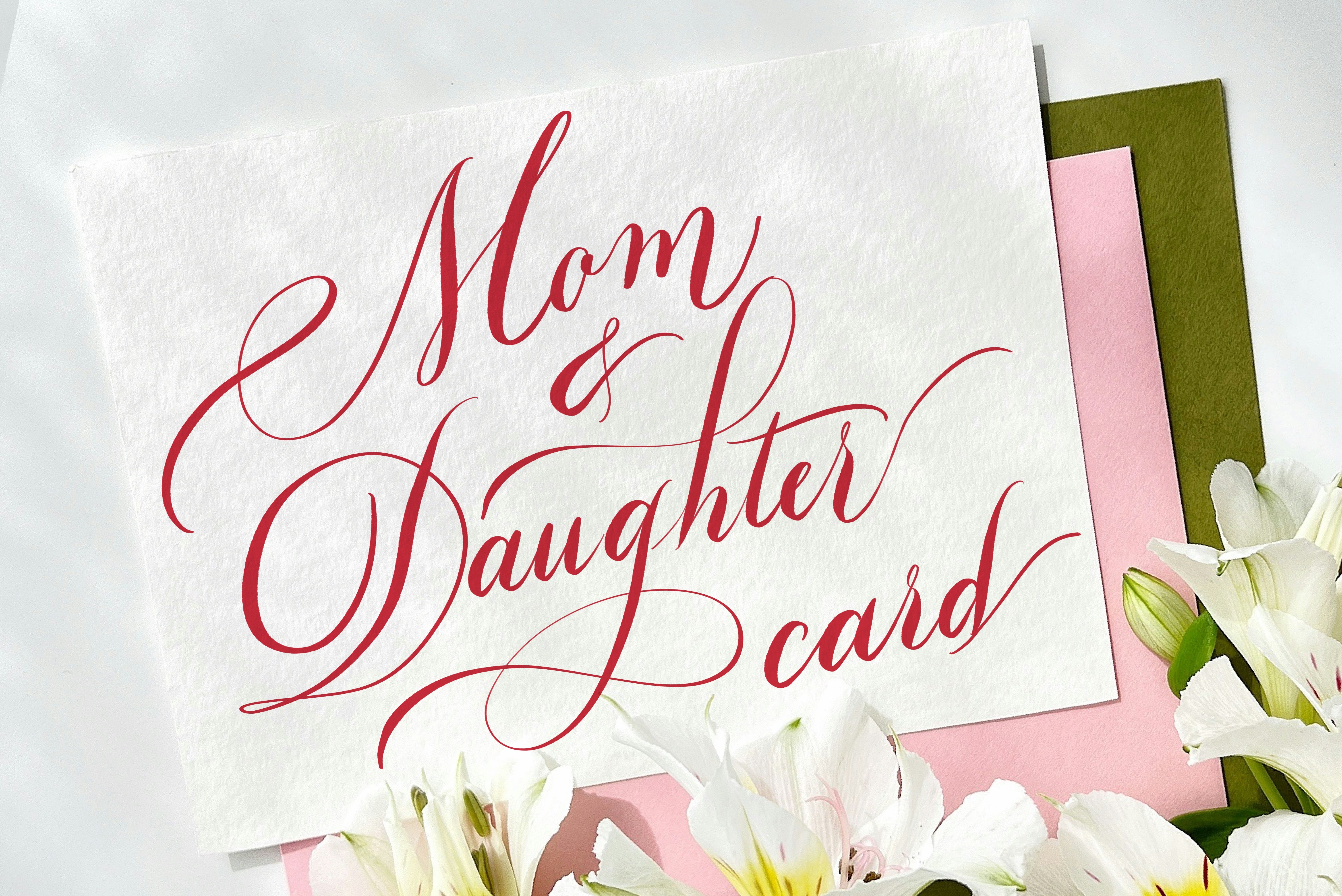 Mom & Daughter Calligraphy at the Carriage Barn