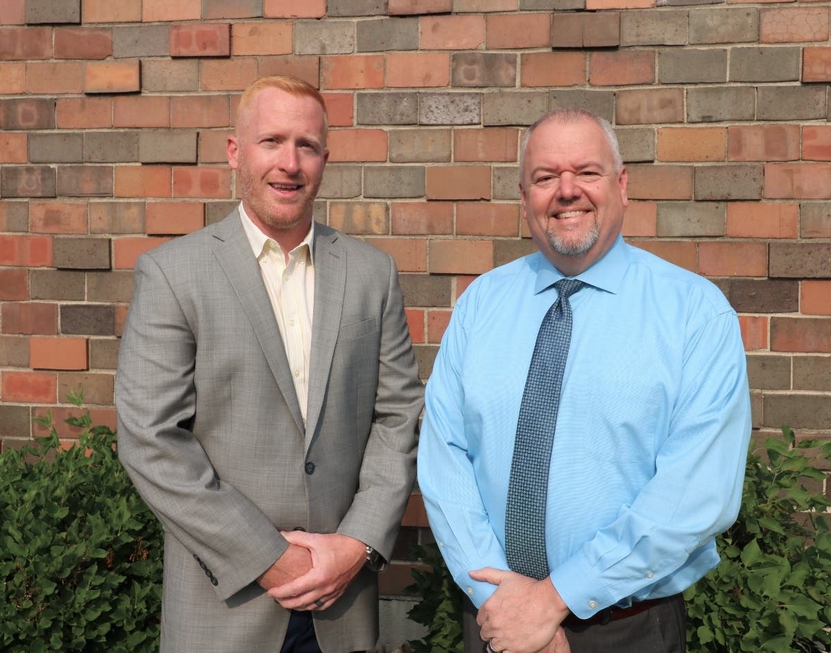 New Woodland Principal Ben Meinert and new Sandburg Principal Dr. Shawn Olson 