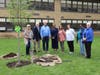 Joliet City Council members Jan Quillman, Pat Mudron, Mayor of Joliet Terry D’Arcy, Edna Keith Principal Laticha Walton, Joliet District 86 Deputy Superintendent Dr. Tanisha Cannon,  Assistant Superintendent Dr. Judie Nash and Joliet Tree Advisory members