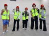 Hufford Junior High Physical Education Teachers (from left to right) Timothy Engle, Kristen Frederick, Samantha Caruso, Ty Furmankiewicz, Alicia Buenzli gave the new gymnasium a “thumbs up.”